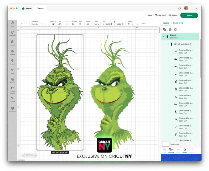 grinch face layered svg