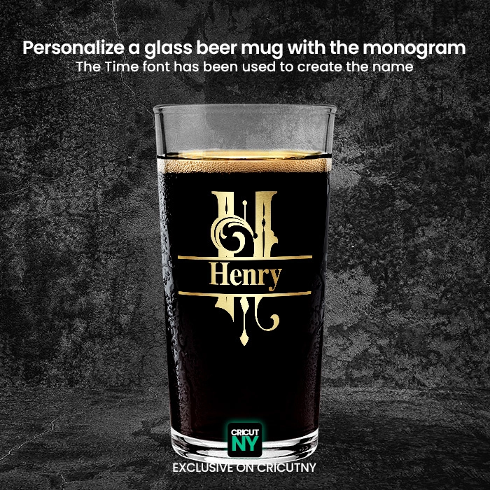 Monogram craft brew glasses
