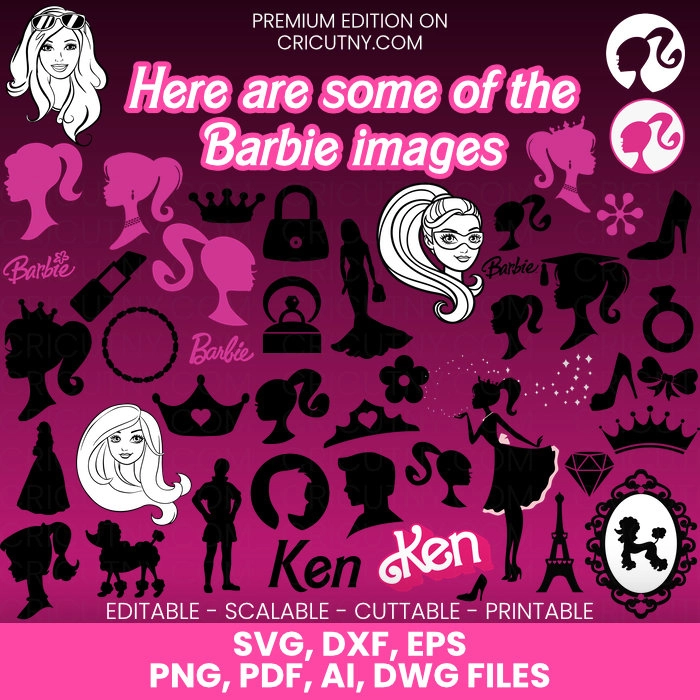 Barbie Head SVG T-Shirt Designs Bundle