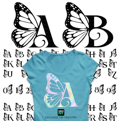 butterfly monograms svg