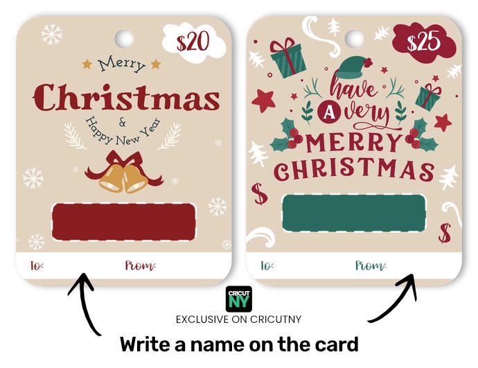 christmas card money holder free printable