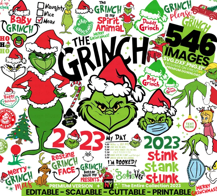 christmas grinch svg images 2023.