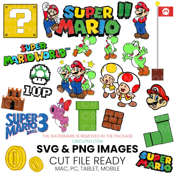 Cute Nintendo Super Mario Character SVG Graphic Designs Files