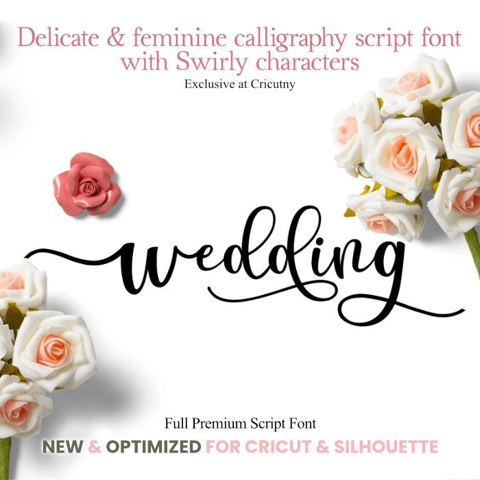 wedding font cricut